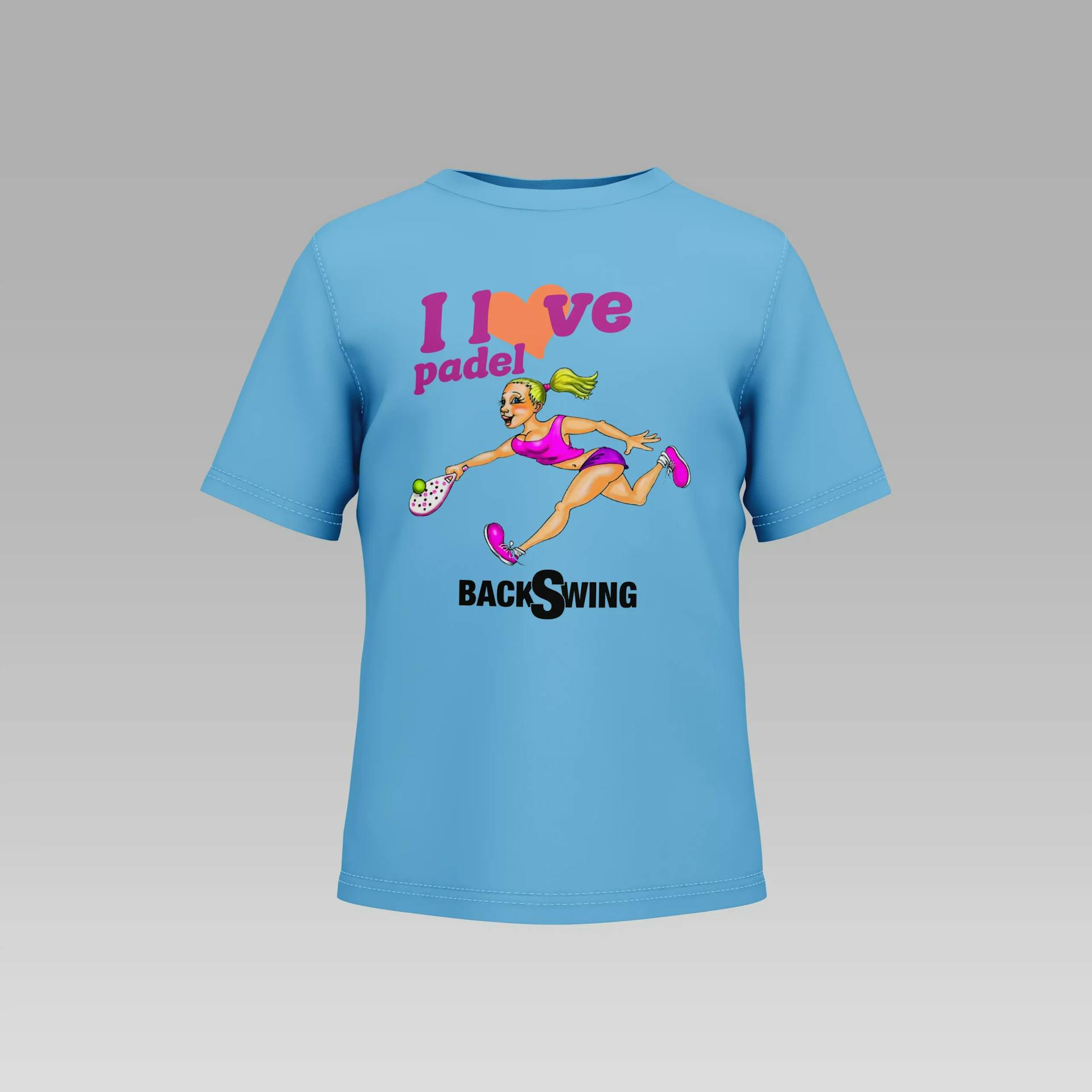 Camisetas Niños Love Padel Model D - #76BFE8, Front