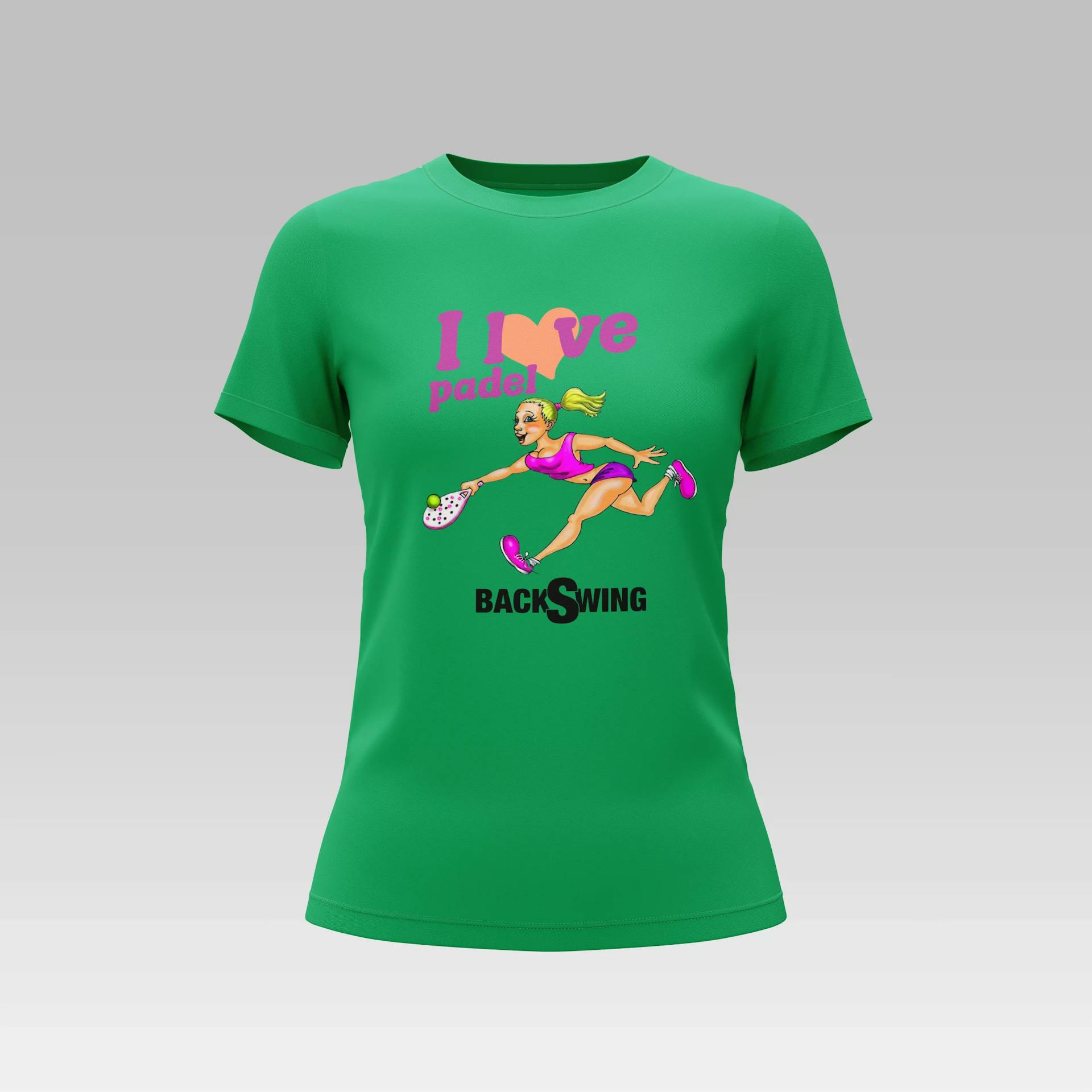 Camiseta Mujer Love Padel Model D - #009B52, Front