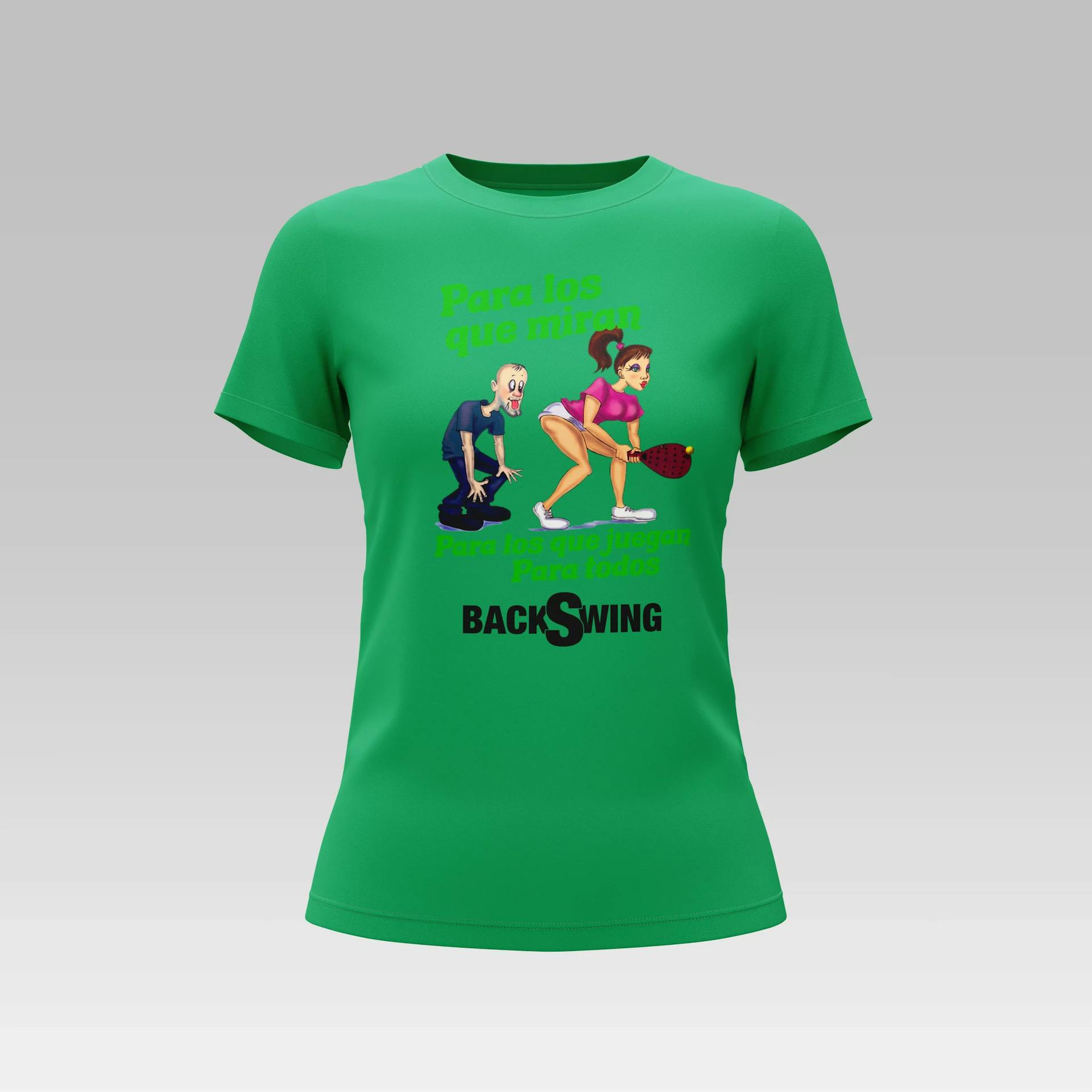 Camiseta Mujer Mirones Model D - #009B52, Front